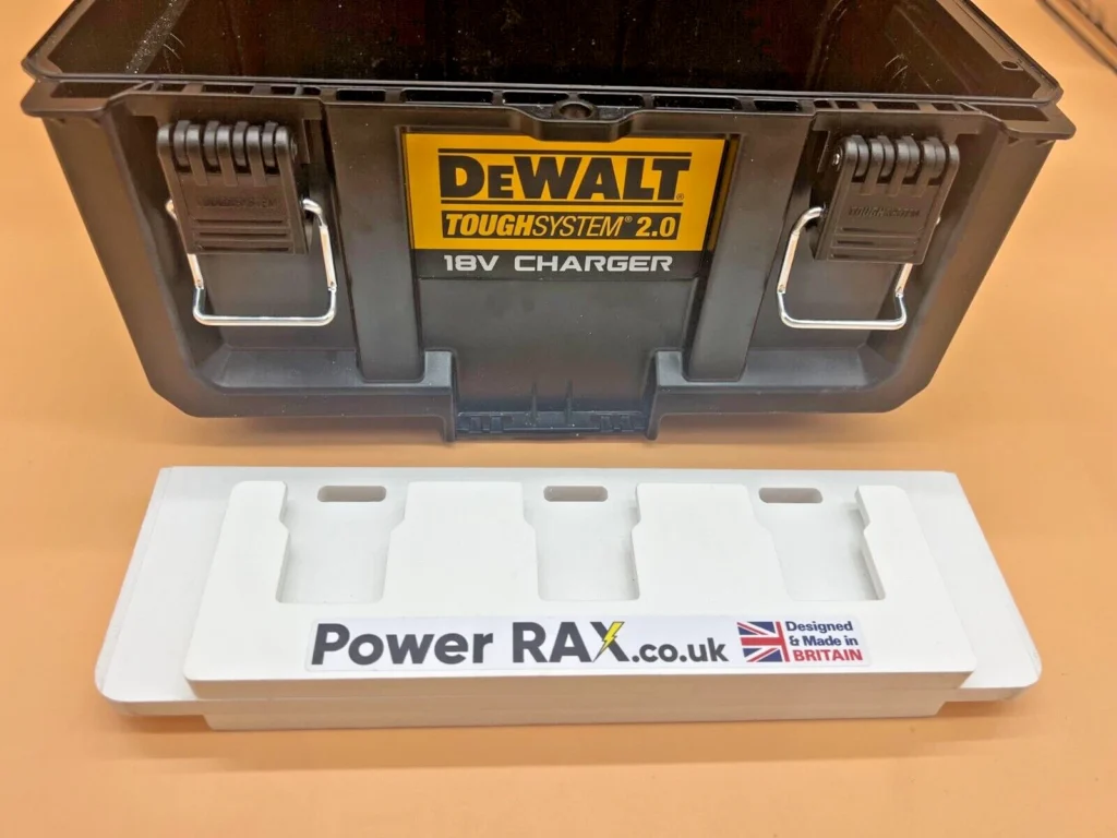Power Rax Battery holder For 18v DeWalt Tough System 2.0 dual charger NO BOX INC