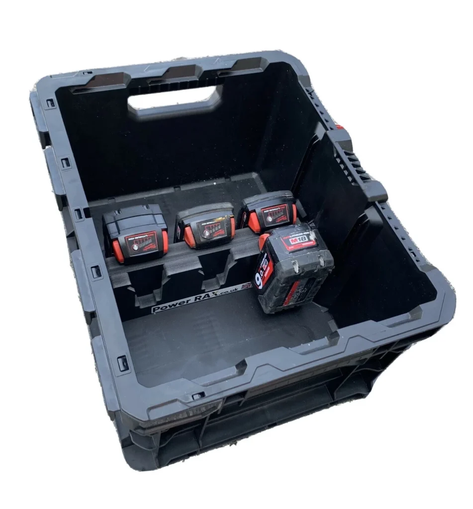 Battery Rack for M18 Batteries for Milwaukee Packout Crate NO BOX INCLUDED